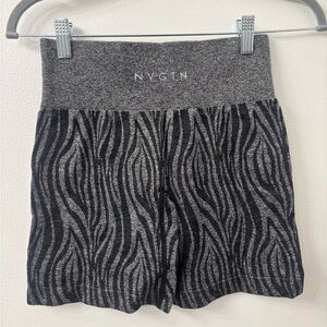 NVGTN Women's Gray and Black Zebra Patterned Shorts